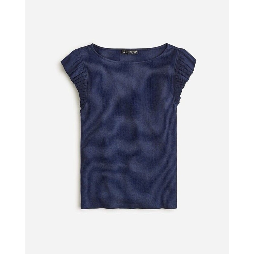 J.Crew Vintage rib ruffle boatneck tank top NWT Size XXL